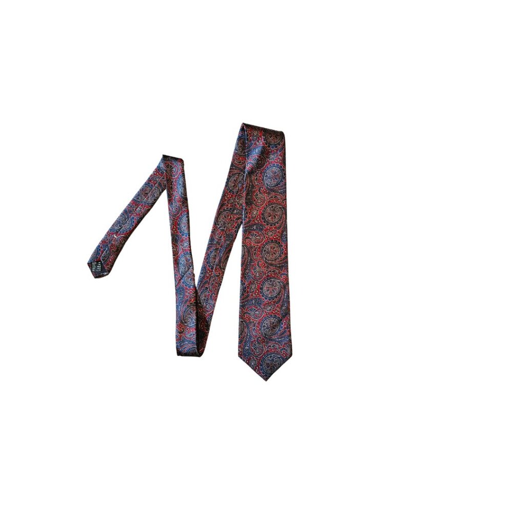 Geoffrey Beene Red and Blue Paisley Tie